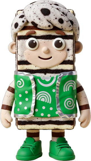 Herschel, a cookies-and-cream wafer bar