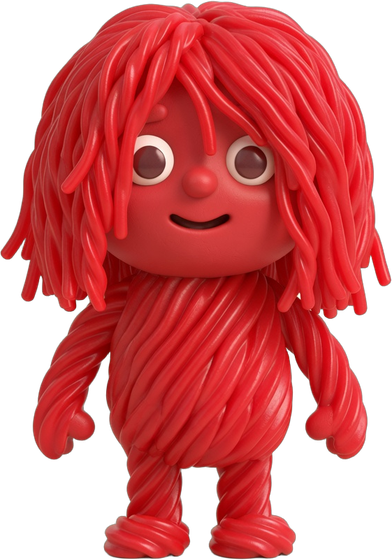 Pip, a red licorice Sweetie